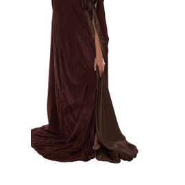 Artemisia Designs Brown Cloak with Hood for Adult Men Women Velvet Hooded Cape Costume Lined with Satin