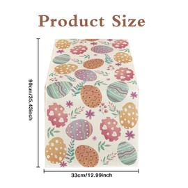 Easter Egg Table Runner, Colorful Egg Pattern Table Cover, 12 x 35 Inch Seasonal Spring Table Mats, Easter Decorations for Table Dinner Table Spring Holiday Celebration Home Party, Dining Decorations