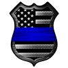 StickerSector REFLECTIVE Thin Blue Line Flag Sticker HEX SHIELD FS289-REF
