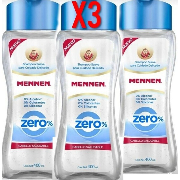 X3 MENNEN Healthy Hair ZERO Shampoo 0% Alcohol / Colorants / Silicone FREE 400mL
