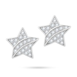 Clepsidra® Aretes para Mujer de Plata de Ley 925 Estrellas Circonias