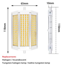 R7S LED Bulb 118MM 50W Warm Light Dimmable 3000K Double Ended J118 4000LM J Type Equivalent 400W Halogen Floor Standing Lamp 200 Degree Wall Security Floor Lamps for Household and Work