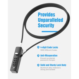 BiceNoning Combination Lock, 4-Digit Steel Cable Locks with Code, Locks for Lockers with 3 Lengths Cables for Bikes, File Cabinets, Wardrobes, Small Fences, Refrigerator Door (Gray-1pc)