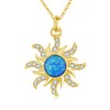 REDSUN Sun Chain 925 Sterling Silver Opal Chain Gold Pendant