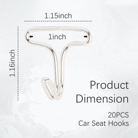 YGDMD 20PCS Car Seat Cover Metal Hooks,Practical Car Hooks Fasteners for Fixing Cars Headrest Cover/Seat Cushion,Durable Vehicle Accessories Cars Seats Locking Clip for Auto SUV