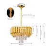 FRIXCHUR 16-Inch Modern Gold Crystal Chandelier, Ceiling Light Fixture, Adjustable