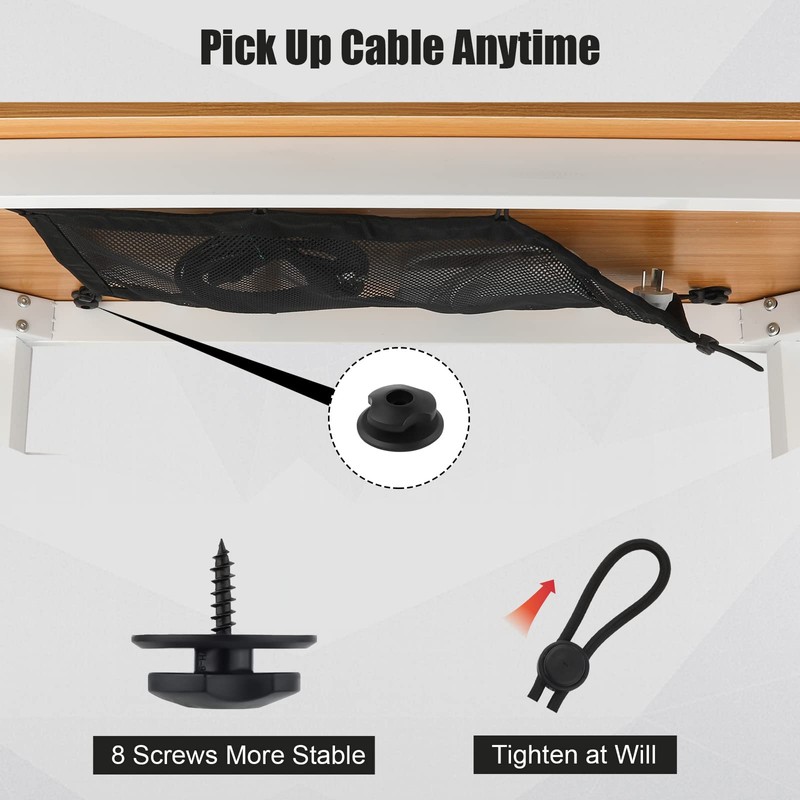 Cable Management Mesh Net Under Desk 26x10inch, Wire Mesh Cable