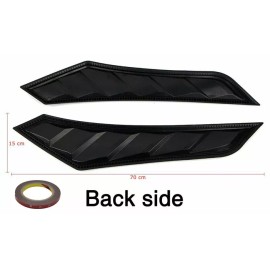SteelCase Gloss Black Decor Hood Bonnet Scoop Air Vent Louver For 16-19 Honda Civic Fk8