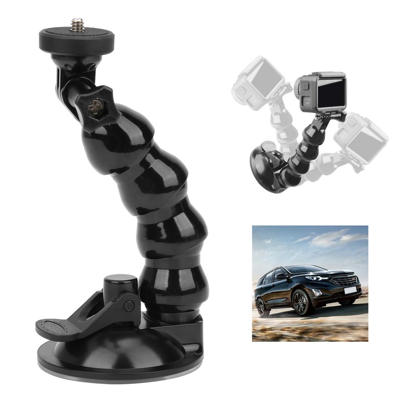 Motion Camera Goose Neck Suction Cup Adapter Expansion Bracket for