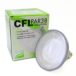Green Energy Lighting 20W CFL PAR38 Fluorescent 4100K Cool White (65W Equivalent) (4100K, PAR38/20W)