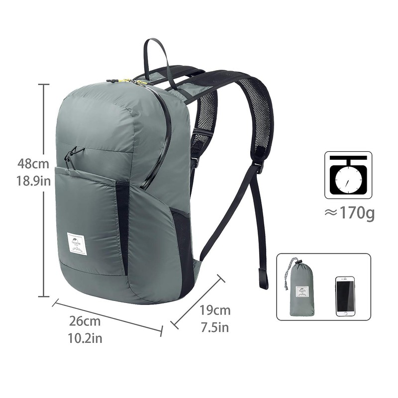 Naturehike Ultralight Foldable Waterproof Backpack by 30D Nylon Fabric Dry