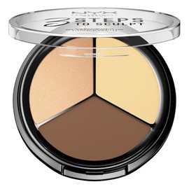 NYX PROFESSIONAL MAKEUP Paleta de contorno de 3 pasos para esculpir la cara, luz