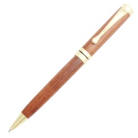 Gullor Handcrafted Rosewood Retractable Ballpoint Pen, Natural Wood Pen, Gold Clip