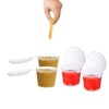 ZEONHEI 200 PCS 1oz Clear Round Hinged Pots, Sauce Pots