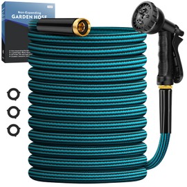 Garden Hose 50ft, Non-Expanding Water Hose Ultra Lightweight, Kink-Free, Sturdy, Flexible, Abrasion Resistant Hose for Yard, Lawn, Outdoor, Marine and Camper
