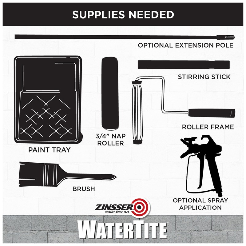 Zinsser 369381 WaterTite General Purpose Waterproofing Paint, Gallon, White