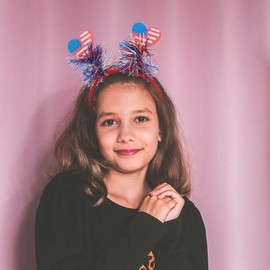 Uranian Independence Day Headband Patriotic Head Bopper 4th of July Hair Band American Flag Fourth of July Memorial Day Party Supplies Tassel Heart Hair Accessories for Women and Girls
