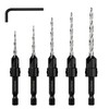 WORKPRO 5-Pack Countersink Drill Bit Set, M2 HSS, 4-Flute Design,