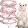 4 PCS Pink Bow Cat Collars Cute Kitten Collar Breakaway