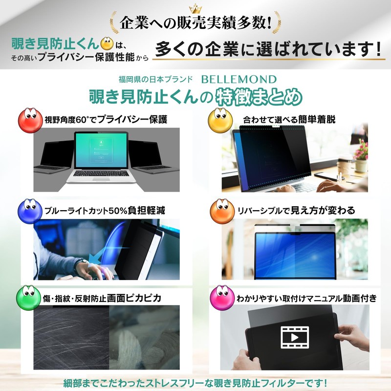 Belmond 14 Inch 16:9 Laptop Peeping Film | Peeping Prevention