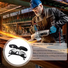 Gihioue Welder Glasses,Hd Auto Darkening Welding Goggles - Eye Protection Equipment Anti-Scratch Lens Protective Eyewear for Mig Tig Arc Cutting Grinding