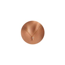 RIXERKOC 18K Gold Plated Paved Cubic Zirconia Crown Cross Pendant Necklace, Cross Chain with Crown for Valentine's Day, Mother's Day, Christening Gifts, One size, Stainless Steel, Cubic Zirconia