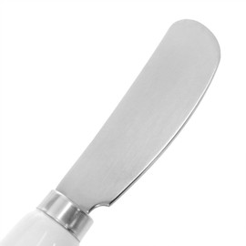 Xhziy Butter Knife Porcelain Handle Stainless Steel Cheese Butter Spreader Knife Butter Spreader Knives for Spreading Jam Pastry and Cold Butter Multipurpose Kitchen Gadget 2PCS