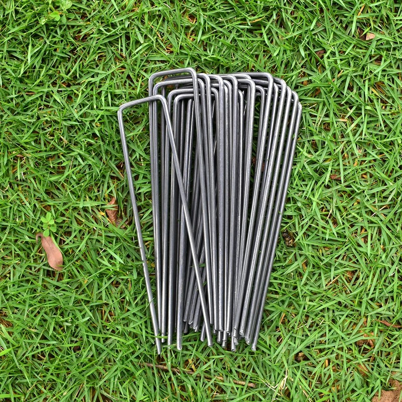 MySit 6" Garden Staples Landscape Stakes Ground Pins 100 Pack,