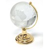 Amlong Crystal Etched Crystal Globe on Brass Colored Base -