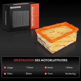 Frankberg Air Filter Insert Petrol Compatible with Duster HS Duster Box Logan LS Sandero Largus Estate Kubistar Box X76 Primastar Box X83 Replace# 1654600QAA