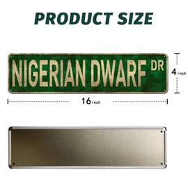 CIVOTIL Nigerian Dwarf Dr. Street Signs, Goat Sign Goat Gift Animal Signs Metal Tin Signs, Funny Wall Décor for Home/Bedroom/Man Cave/Bar/Pub 4" x 16"