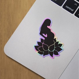 Holographic Decal Stickers of Pregnant Flower Premium Waterproof Vinyl Decal Stickers for Laptop Phone Accessory Helmet Car Window Mug Tuber Cup Door Wall Decoration ANDVER308714aHO