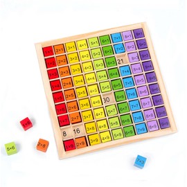 Morofme Wooden Montessori Maths Learning Board Toy 1 x 1 99 Multiplication Table Math Arithmetic Teaching Aid Wooden Calculation Board Children Learning Toy Counting Board Game