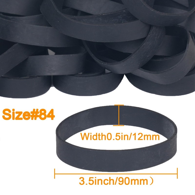 Foshine Tactical Rubber Bands Size #84,Elastic Band Black 50Pcs Heavy