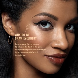 Jessup Angled Eyeliner Brush Set, 3-Piece Pro Precision Eyeliner Brush, Fine Winged Ultra Thin Oblique Gel Makeup Brush for Liquid Eyeliner, Black T345