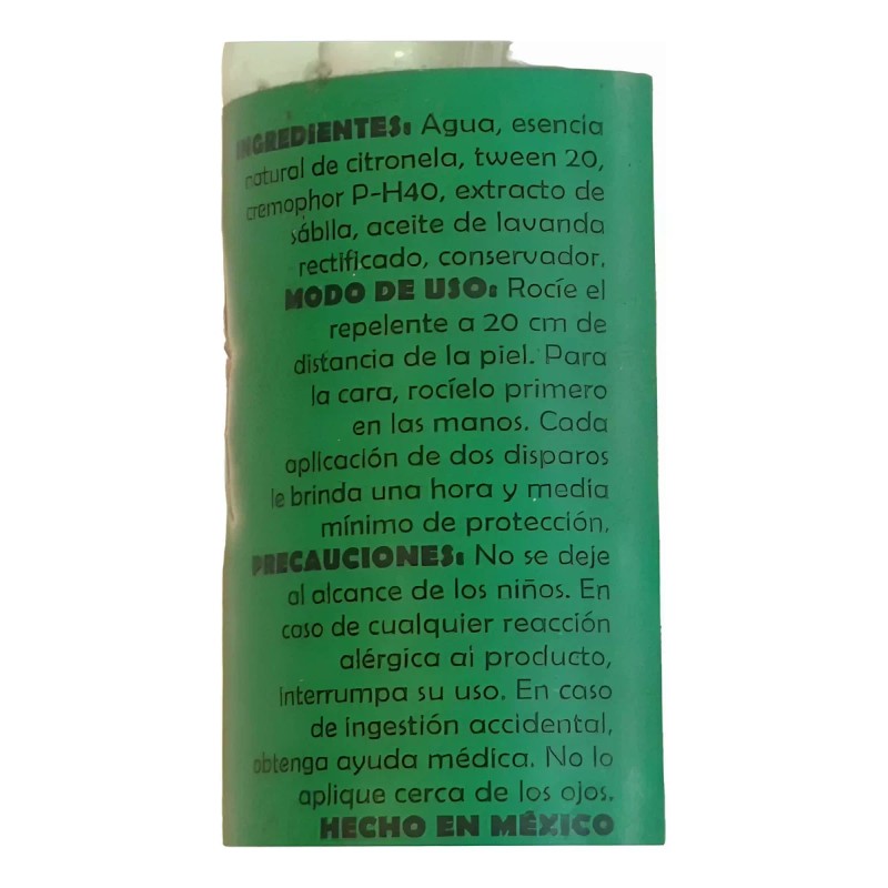 Quita mosco Repelente Ecológico Para Mosquitos 120 Ml, Con Extractos