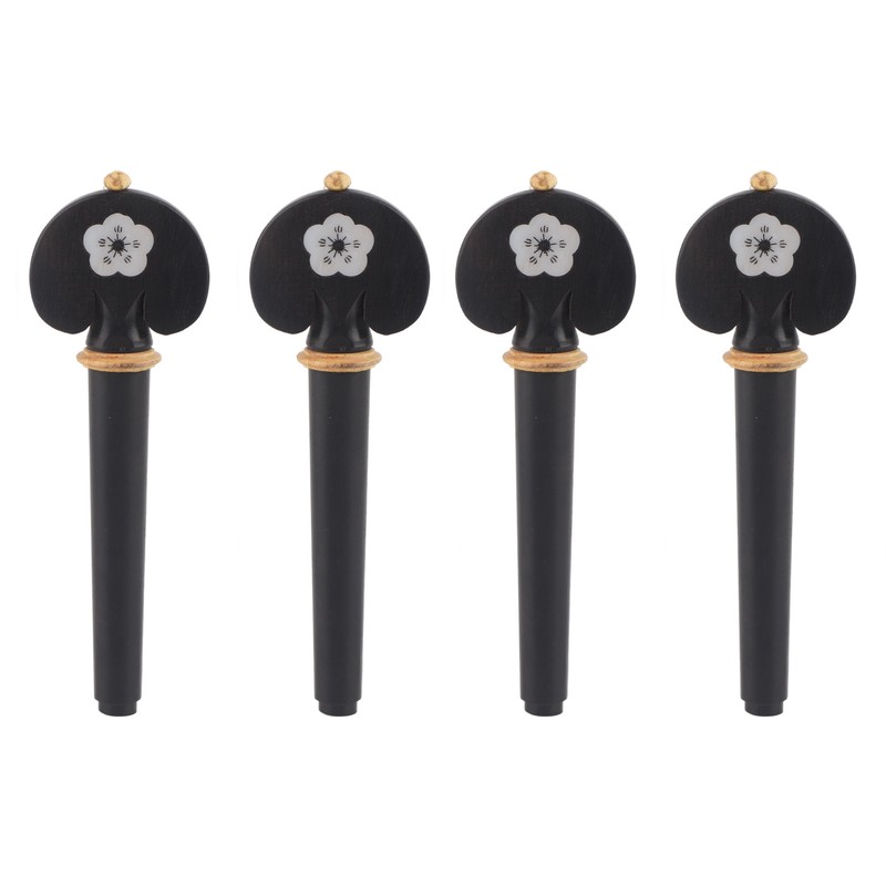 4Pcs Cello Pegs String Tuning Hand Carved Ebony Wood Musical