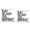 Eat Sleep Oil Repeat Massagist Throw Pillow