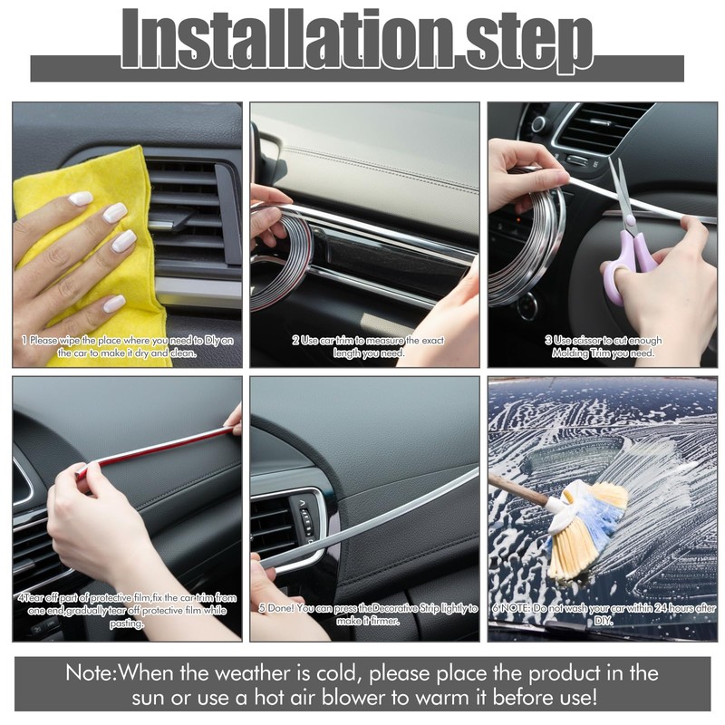 16Ft Chrome Car Trim Strip Self-Adhesive Chrome Tape Chromes Window