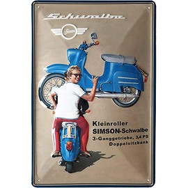 30 x 20 cm Retro Tin Sign Suitable for Simson Moped, Motorcycle Fans, Decorative Workshop, Garage Sign, Embossed Sheet Steel