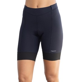 Terry Bella Prima Bike Shorts Womens Padded Bike Shorts 8.5" Inseam Compression Silicone Leg Cycling Shorts Premium Chamois - Blackout, Small