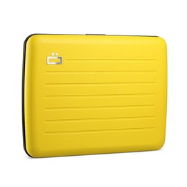 ÖGON - DESIGNS- [OGON] SMART CASE V2 Large France Aluminum Card Holder Credit Card Case Skimming Prevention Large Capacity Large Capacity Chabara Coin Purse Coin Purse Coin Purse Coin Wallet, yellow