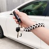 OKAICEN Soft Initial Letter Macrame Keychain Boho Handmade Wristlet Lanyard