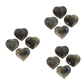 Ipetboom 3sets Heart Shaped Natural Stones Healing Ornaments for Home Decor Chakra Balancing Present for Valentine Day Housewarming Birthdays Random Color 4pcs*3