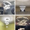 diisunbihuo Crystal Chandeliers Modern LED Rings Pendant Light Adjustable Stainless