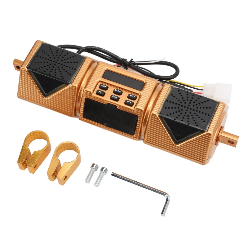 Motorcycle Stereo Speaker Handlebar Mount MP3 Music Player IP54 Waterproof