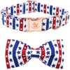 Elegant little tail Independence Dog Collar, American Flag Bowtie Dog