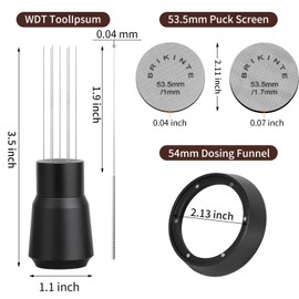 Upgraded Magnetic WDT Tool with Espresso Puck Screen and Portafilter Dosing Ring, 53.5 mm Espresso Accessories Kit