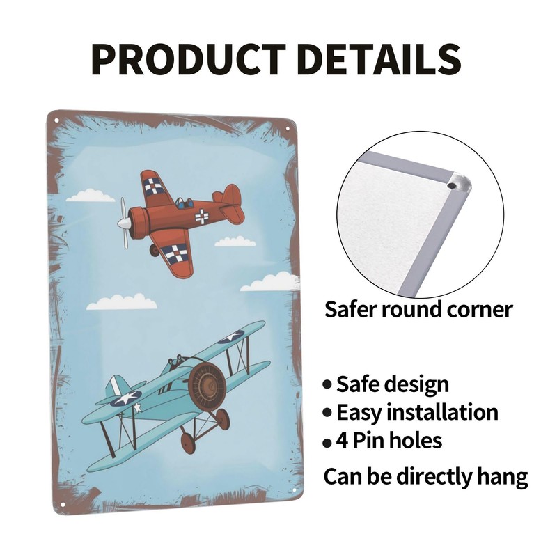 Airplanes Lovers Gift Metal Tin Sign 8x12 Inch Aviation Hangar
