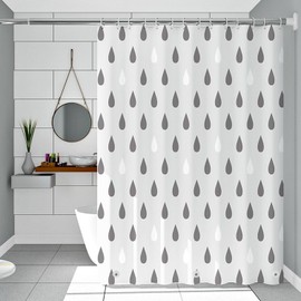 Plastic Shower Liner - Premium EVA 6G Shower Curtain Liner with Rustproof Grommets and 3 Weighted Magnets, Waterproof Shower Curtains for Bathroom (Droplet, 72" x 78")